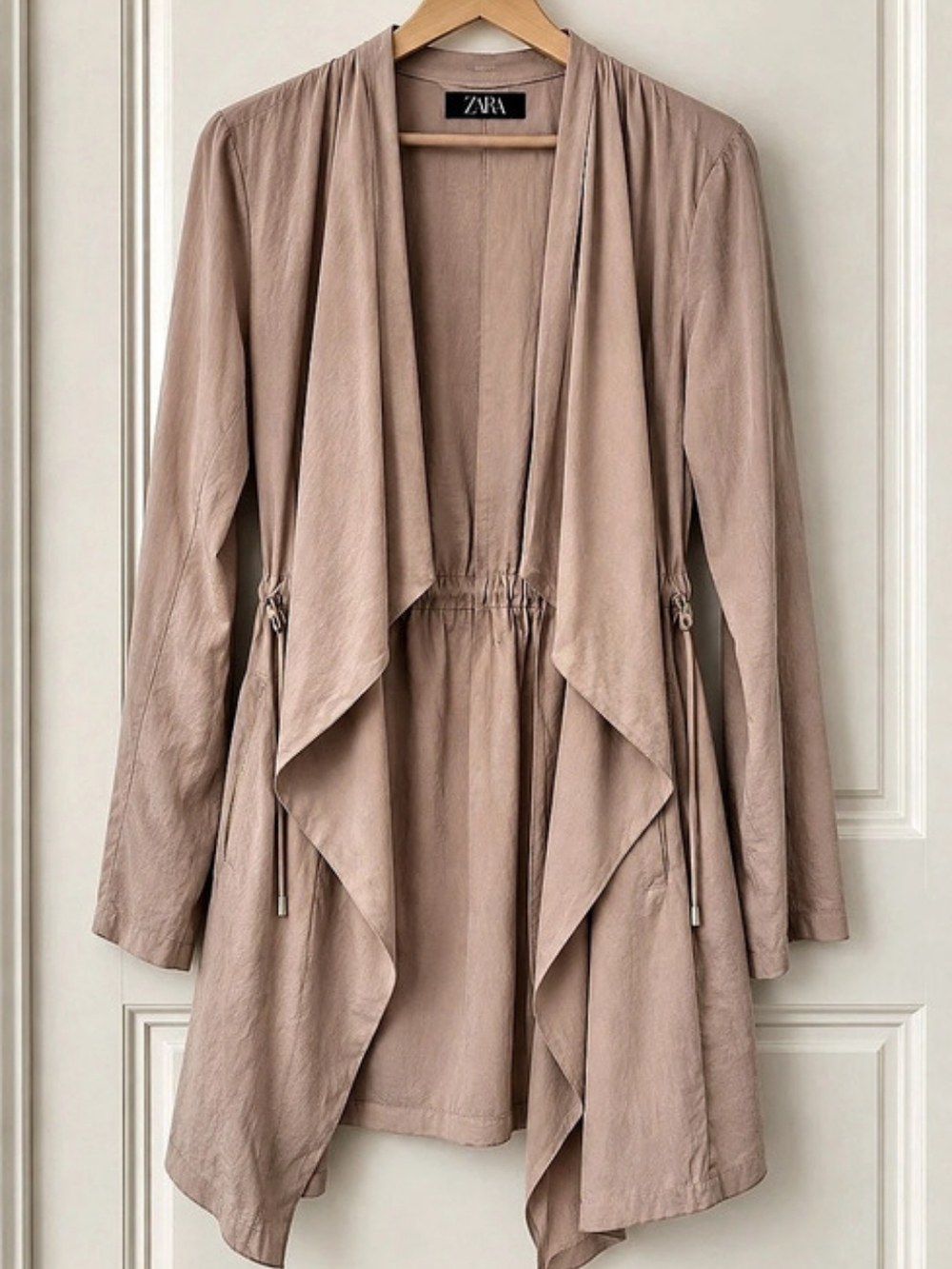 Zara Draped Lightweight Coat in Pink Like New